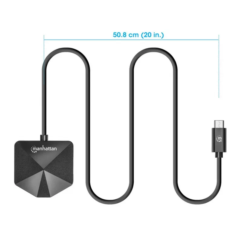 Manhattan USB-C & USB-A Combo-Dock/Hub, Ports (4): USB-A (x2) und USB-C (x2), 5 Gbit/s (USB 3.2 Gen1 auch bekannt als USB 3.0), abgewinkelte Form für einfachen Zugang zu den Ports, USB-betrieben (kein externes Netzteil erforderlich)
