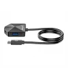 Manhattan USB-C & USB-A Combo-Dock/Hub, Ports (4): USB-A (x2) und USB-C (x2), 5 Gbit/s (USB 3.2 Gen1 auch bekannt als USB 3.0), abgewinkelte Form für einfachen Zugang zu den Ports, USB-betrieben (kein externes Netzteil erforderlich)