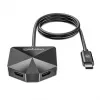 Manhattan USB-C & USB-A Combo-Dock/Hub, Ports (4): USB-A (x2) und USB-C (x2), 5 Gbit/s (USB 3.2 Gen1 auch bekannt als USB 3.0), abgewinkelte Form für einfachen Zugang zu den Ports, USB-betrieben (kein externes Netzteil erforderlich)