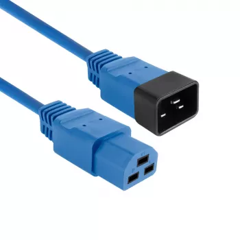 Netzkabel ACT C20–C21 IEC60320 blau 1 m, 250 V, 16 A