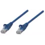 Intellinet Netzwerk-Patchkabel, Cat6, 5 m, Blau, CCA, U/UTP, PVC, RJ45, vergoldete Kontakte, rastnasenfrei, mit Knickschutztülle, lebenslange Garantie