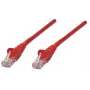 Intellinet Netzwerk-Patchkabel, Cat5e, 7,5 m, Rot, CCA, U/UTP, PVC, RJ45, vergoldete Kontakte, rastnasenfrei, mit Knickschutztülle, lebenslange Garantie
