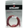Intellinet Netzwerk-Patchkabel, Cat5e, 7,5 m, Rot, CCA, U/UTP, PVC, RJ45, vergoldete Kontakte, rastnasenfrei, mit Knickschutztülle, lebenslange Garantie
