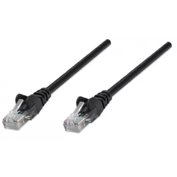 Intellinet Netzwerk-Patchkabel, Cat5e, 7,5 m, Schwarz, CCA, U/UTP, PVC, RJ45, vergoldete Kontakte, rastnasenfreier Knickschutz, Zugentlastung, lebenslange Garantie