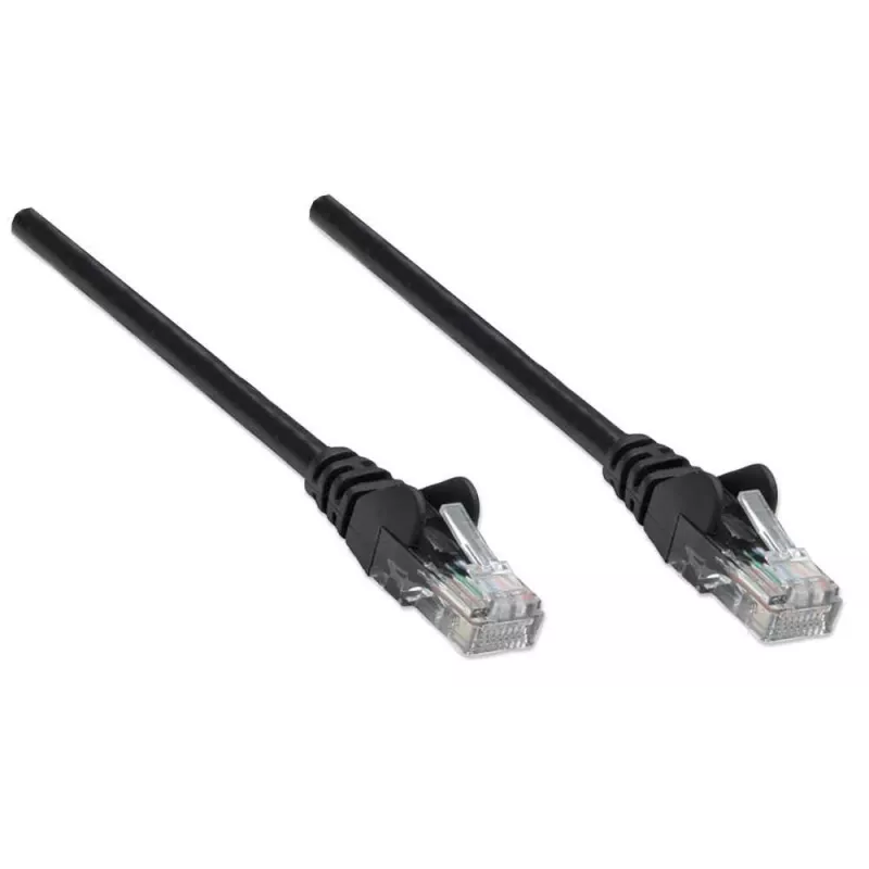 Intellinet Netzwerk-Patchkabel, Cat5e, 5 m, Schwarz, CCA, U/UTP, PVC, RJ45, vergoldete Kontakte, rastnasenfrei, angespritzt, lebenslange Garantie