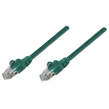 Intellinet Netzwerk-Patchkabel, Cat6, 2 m, Grün, CCA, U/UTP, PVC, RJ45, vergoldete Kontakte, snagless, Knickschutz, lebenslange Garantie