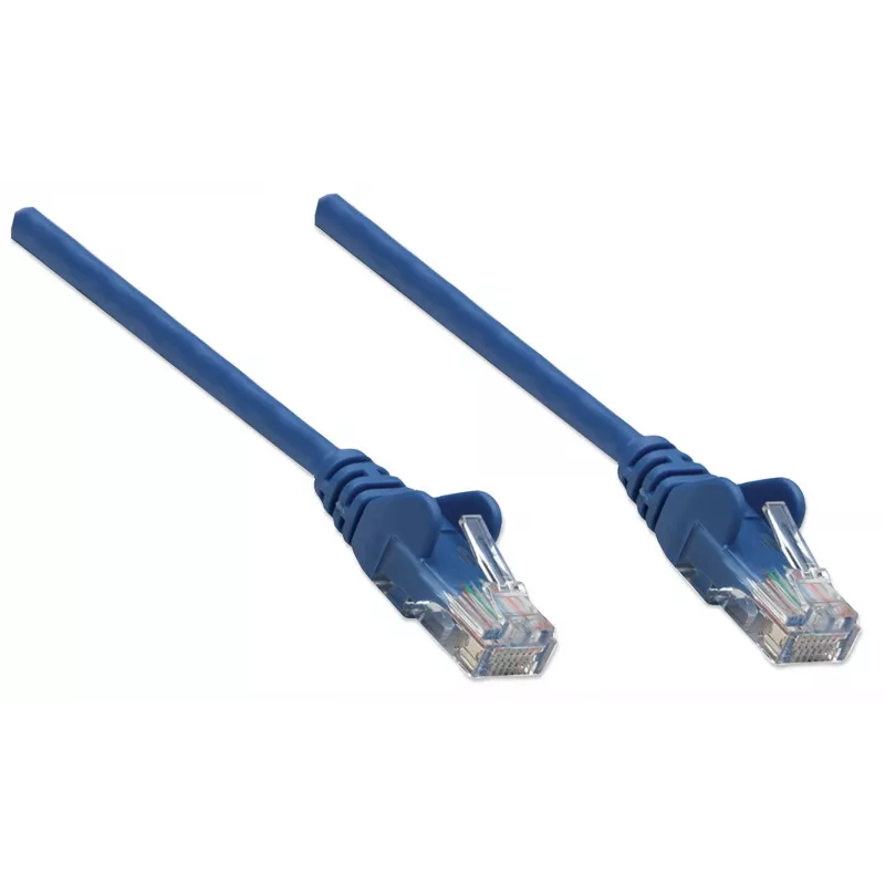 Intellinet Netzwerk-Patchkabel, Cat6, 1,5 m, Blau, CCA, U/UTP, PVC, RJ45, vergoldete Kontakte, rastnasenschutz, Knickschutztülle, Lebenslange Garantie