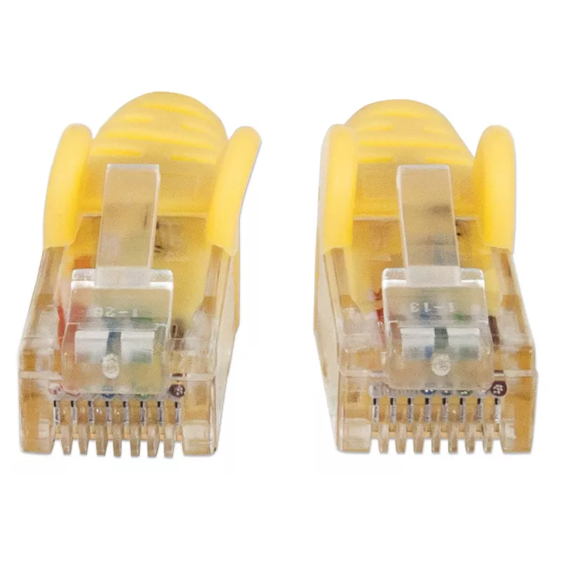 Intellinet Netzwerk-Patchkabel, Cat6, 1 m, Gelb, CCA, U/UTP, PVC, RJ45, vergoldete Kontakte, Snagless, Booted, lebenslange Garantie