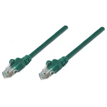 Intellinet Netzwerk-Patchkabel, Cat5e, 3 m, Grün, CCA, U/UTP, PVC, RJ45, vergoldete Kontakte, rastnasenlos, mit Knickschutztülle, lebenslange Garantie
