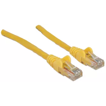 Intellinet Netzwerk-Patchkabel, Cat6, 0,5 m, Gelb, CCA, U/UTP, PVC, RJ45, vergoldete Kontakte, rastnasenschutz, mit Tülle, lebenslange Garantie