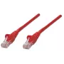 Intellinet Netzwerk-Patchkabel, Cat5e, 2 m, Rot, CCA, U/UTP, PVC, RJ45, vergoldete Kontakte, rastnasenfrei, mit Knickschutztülle, lebenslange Garantie