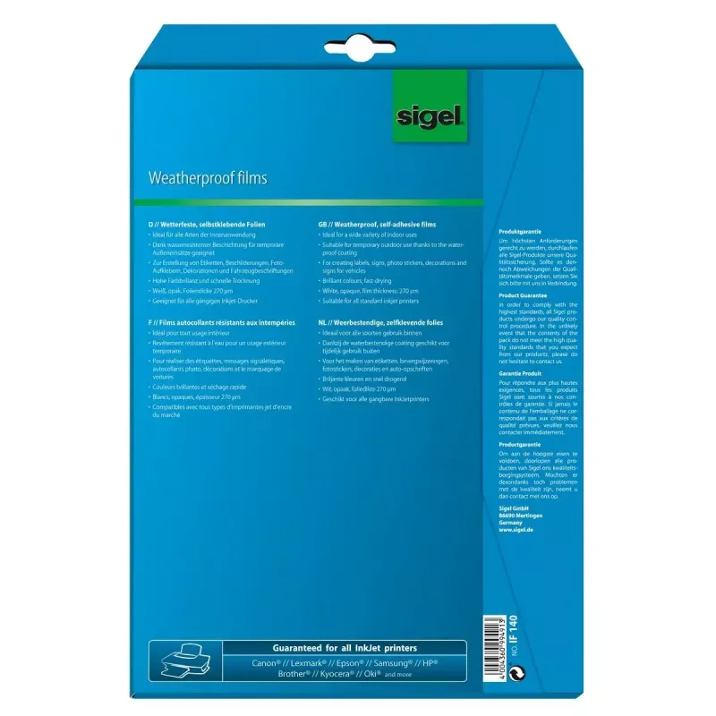 Selbstklebendes Druckeretikett Sigel IF140