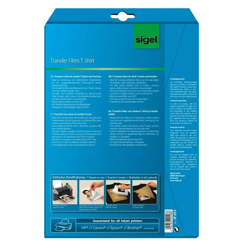 Bekleidungs-Transferpapier Sigel IP653