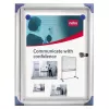 Nobo Extra flache magnetische abschließbare Infotafel 1XA4, Weiß, Aluminium, 1 x A4, Schiebetür, Glas, 821 g