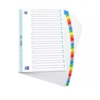 Elba Mylar Karteikartenregister A-Z, 26-teilig, A4 extrabreit, 230 x 297 mm, farbige Tabs (592581-20)