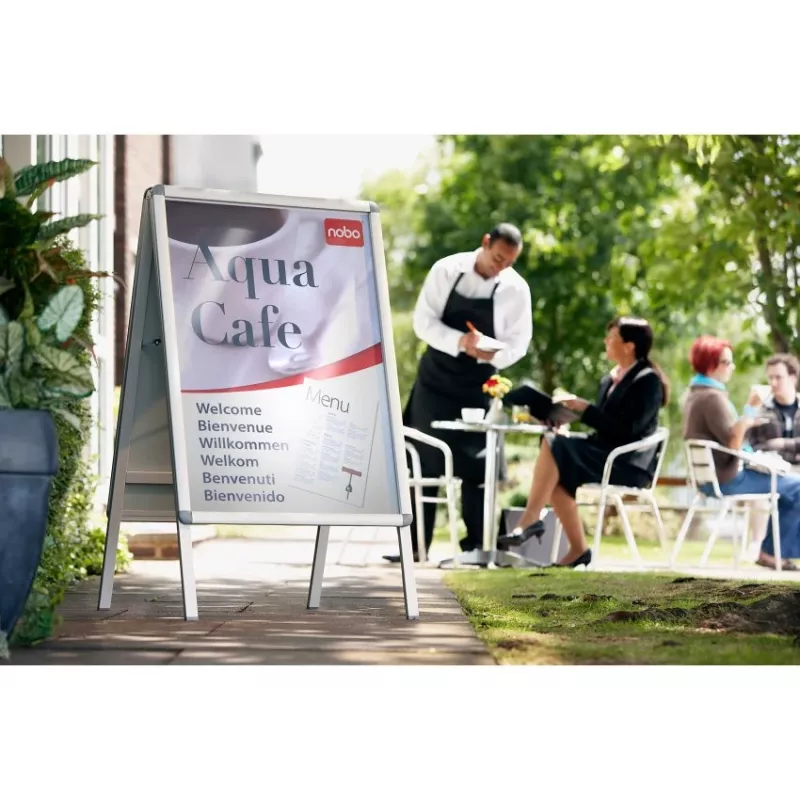 Nobo Essence A2 A-Frame Pavement Sign, Silber, Aluminium, 485 mm, 850 mm