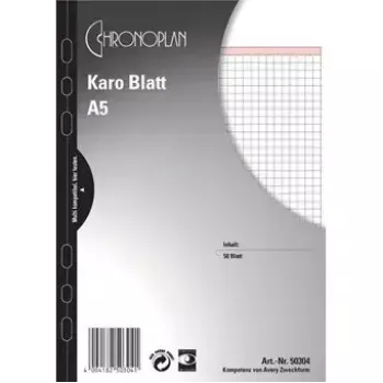 Schreibheft A5 Avery 50304 50 Blatt Schwarz Weiß