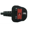 Manhattan Netzkabel, UK 3-Pin-Stecker auf C7 Buchse (8-Form), 1,8 m, 13 A, Schwarz, Kabel, Lebenslange Garantie