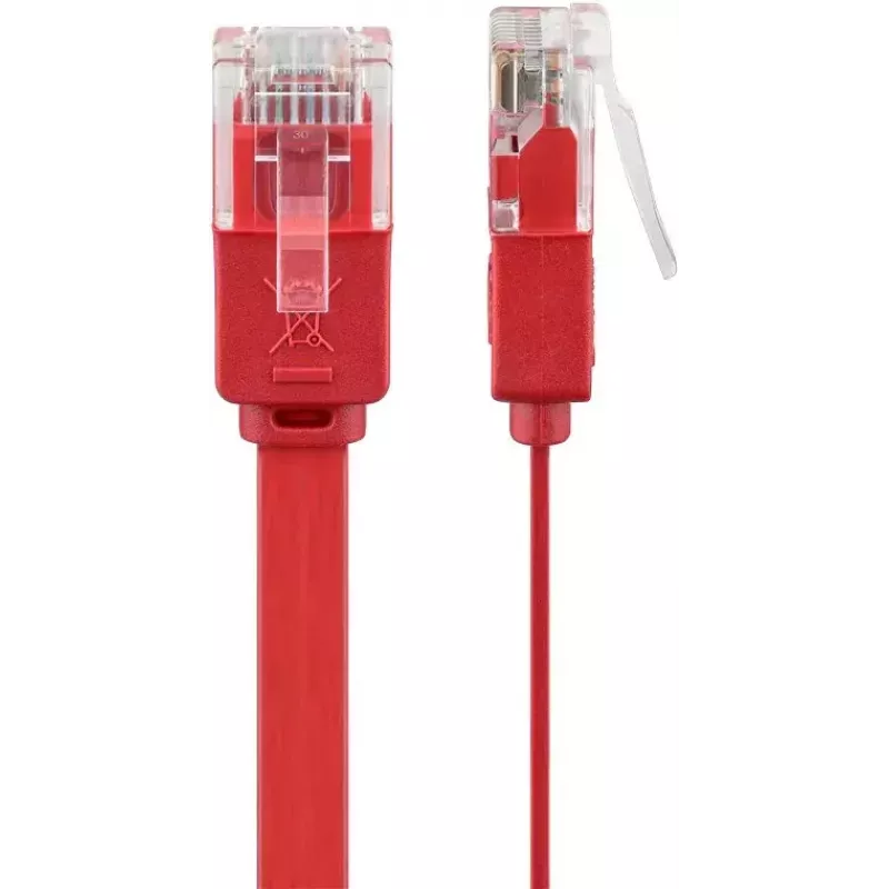 Goobay CAT 6 Flach-Patchkabel U/UTP rot 2 m