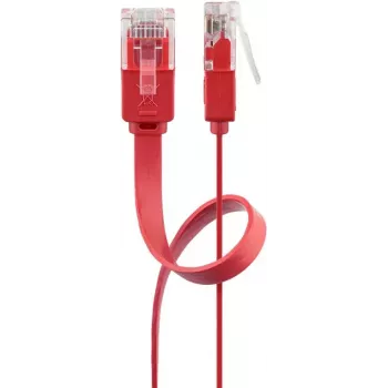 Goobay CAT 6 Flach-Patchkabel U/UTP rot 2 m