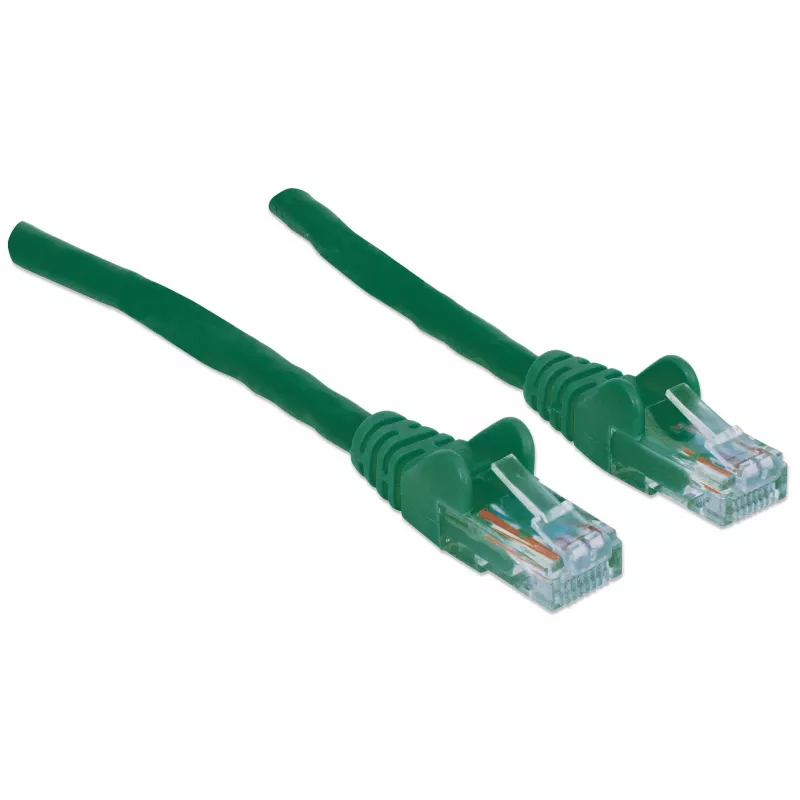 Intellinet Netzwerk-Patchkabel, Cat6, 20 m, Grün, CCA, U/UTP, PVC, RJ45, vergoldete Kontakte, rastnasenfrei, angespritzt, lebenslange Garantie