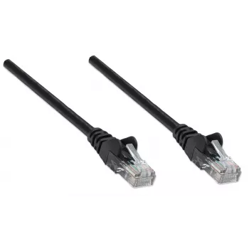 Intellinet Netzwerk-Patchkabel, Cat5e, 1,5 m, Schwarz, CCA, U/UTP, PVC, RJ45, vergoldete Kontakte, rastnasenschutz, Knickschutz, lebenslange Garantie