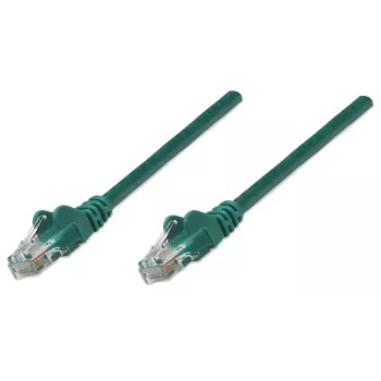 Intellinet Netzwerk-Patchkabel, Cat5e, 1,5 m, Grün, CCA, U/UTP, PVC, RJ45, vergoldete Kontakte, Kabelschutz, Knickschutz, lebenslange Garantie