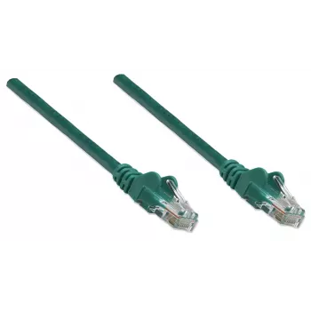 Intellinet Netzwerk-Patchkabel, Cat5e, 1,5 m, Grün, CCA, U/UTP, PVC, RJ45, vergoldete Kontakte, Kabelschutz, Knickschutz, lebenslange Garantie
