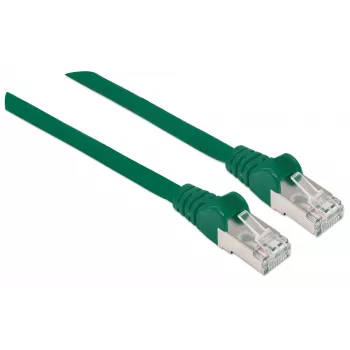 Intellinet Netzwerk-Patchkabel, Cat6A, 15 m, Grün, Kupfer, S/FTP, LSOH/LSZH, PVC, RJ45, vergoldete Kontakte, rastnasenfrei, mit Zugentlastung, lebenslange Garantie