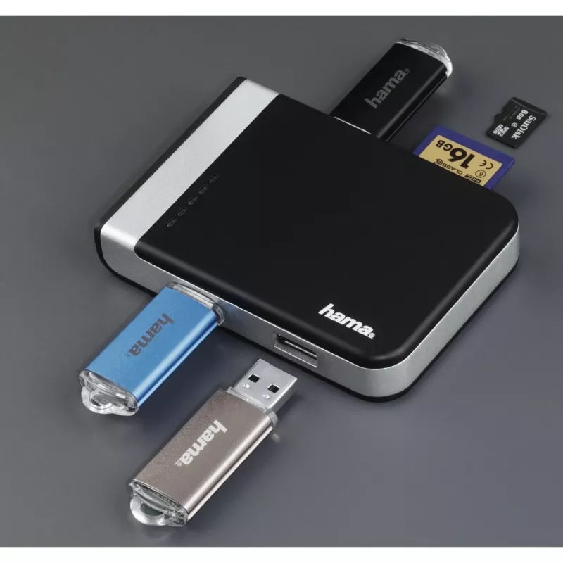 Hama 00054546 Kartenleser USB 3.2 Gen 1 (3.1 Gen 1) Type-A/Type-C Schwarz, Silber