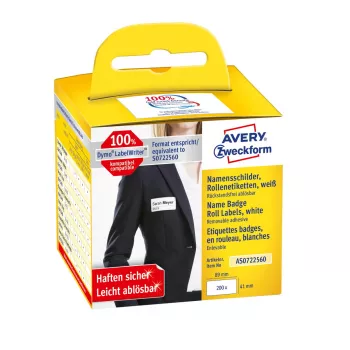 Avery AS0722560 selbstklebendes Etikett Abgerundetes Rechteck Wiederablösbar Weiß 200 Stück