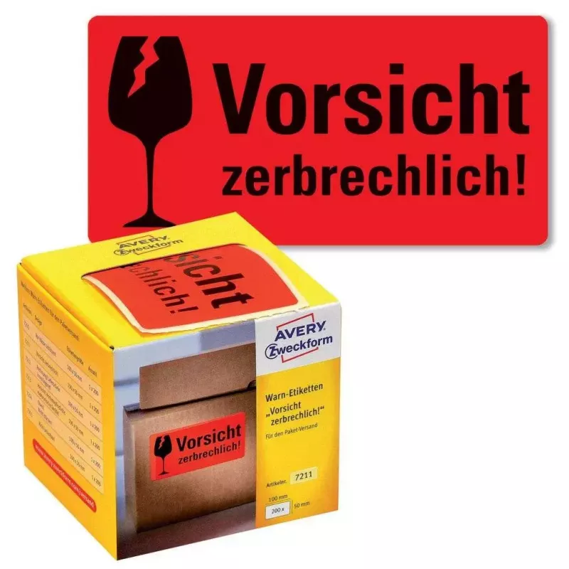 Selbstklebende Etiketten Avery 7211 Abgerundetes Rechteck Rot
