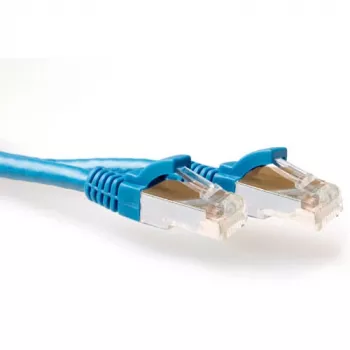 ACT Blue 0,5 Meter S/FTP CAT6A Patchkabel rastnasenfrei mit RJ45-Steckern