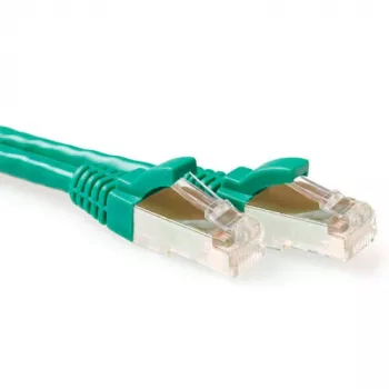 ACT Grün 15 Meter S/FTP CAT6A Patchkabel, rastnasenschutz, mit RJ45-Steckern