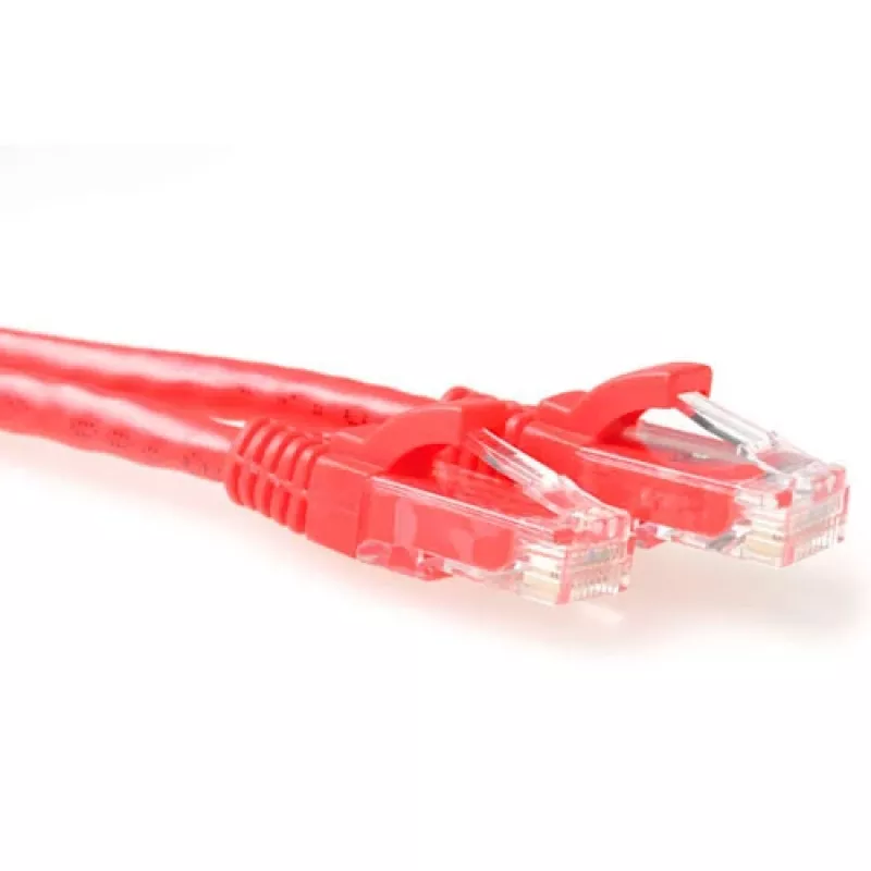 ACT Red 0,25 Meter U/UTP CAT6 Patchkabel snagless mit RJ45-Steckern