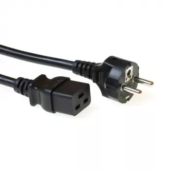 ACT Netzkabel Schutzkontaktstecker CEE 7/7 Stecker (gerade) - C19 schwarz 3 m