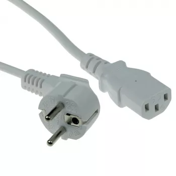 ACT Netzkabel CEE 7/7 Stecker (gewinkelt) – C13 weiß 3 m