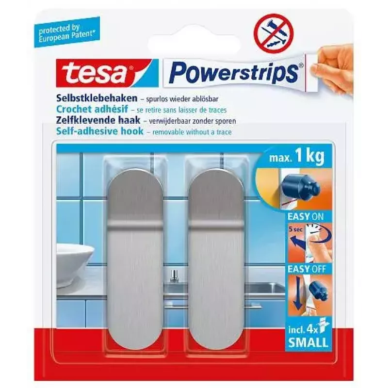 Handtuchhaken TESA 57045-00000 Metallic Indoor 2 Stück