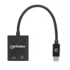 Manhattan USB-C zu USB-C Audio-Adapter und USB-C (inkl. Power Delivery), Schwarz, 480 Mbit/s (USB 2.0), Kabel 11cm, Mit Power Delivery zum USB-C-Port (60W), Drei Jahre Garantie