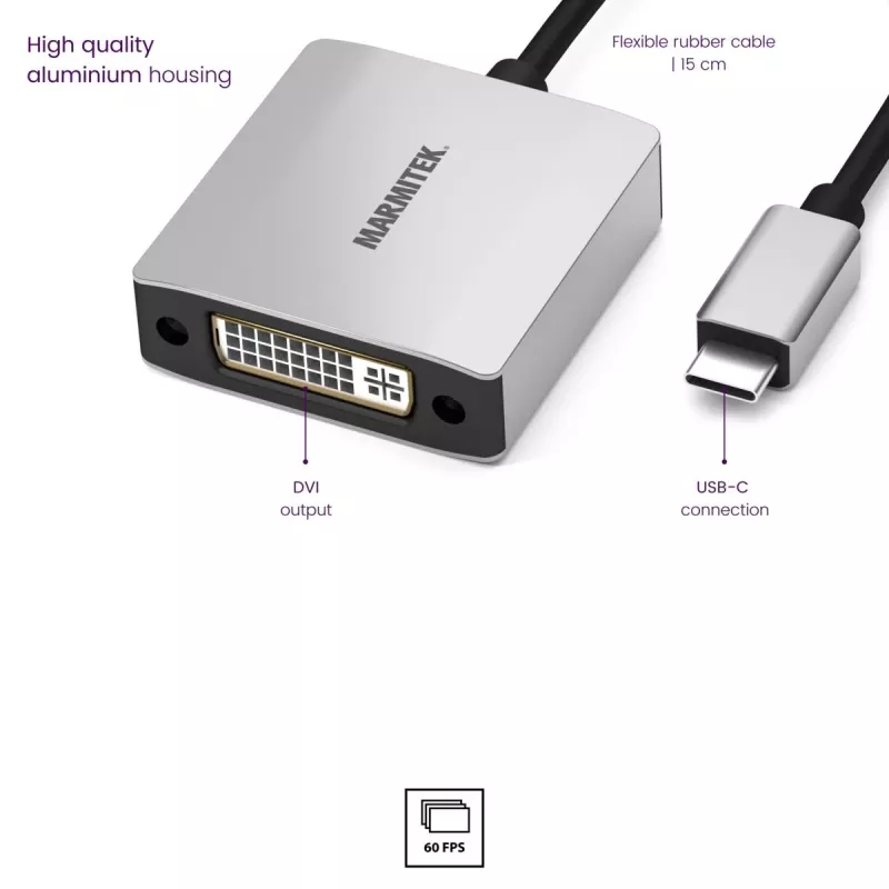 Marmitek Connect USB C to DVI - USB-C-zu-DVI-Adapter