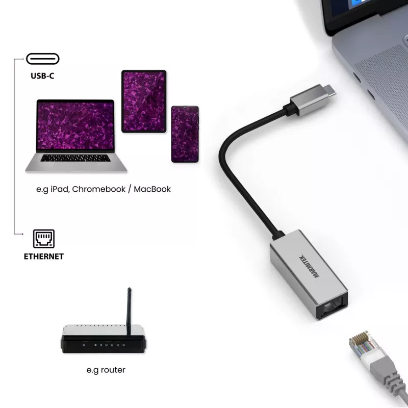 Marmitek Connect USB-C auf Ethernet Adapter 8373