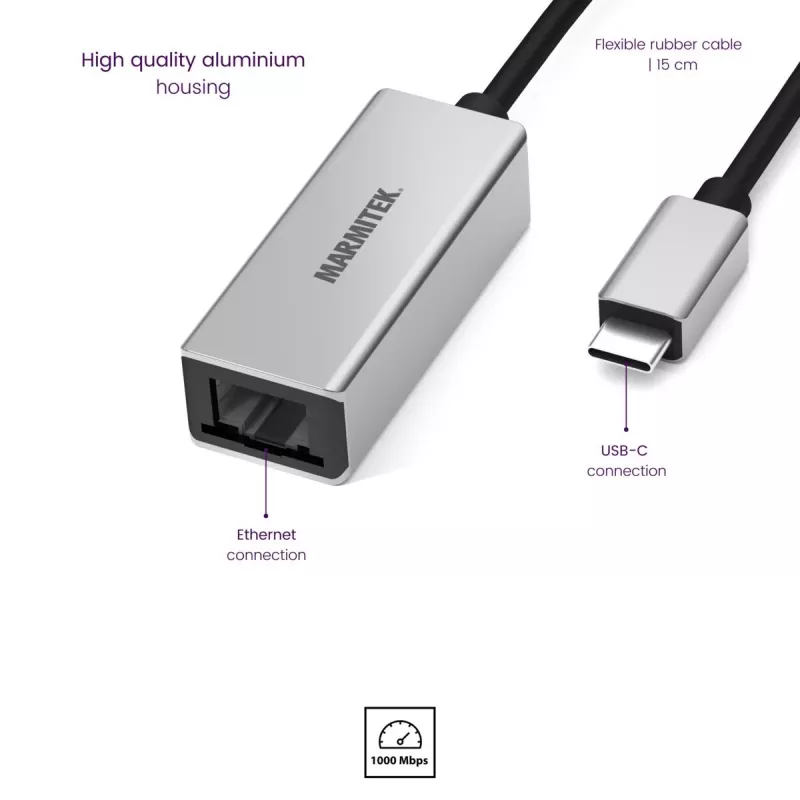 Marmitek Connect USB-C auf Ethernet Adapter 8373