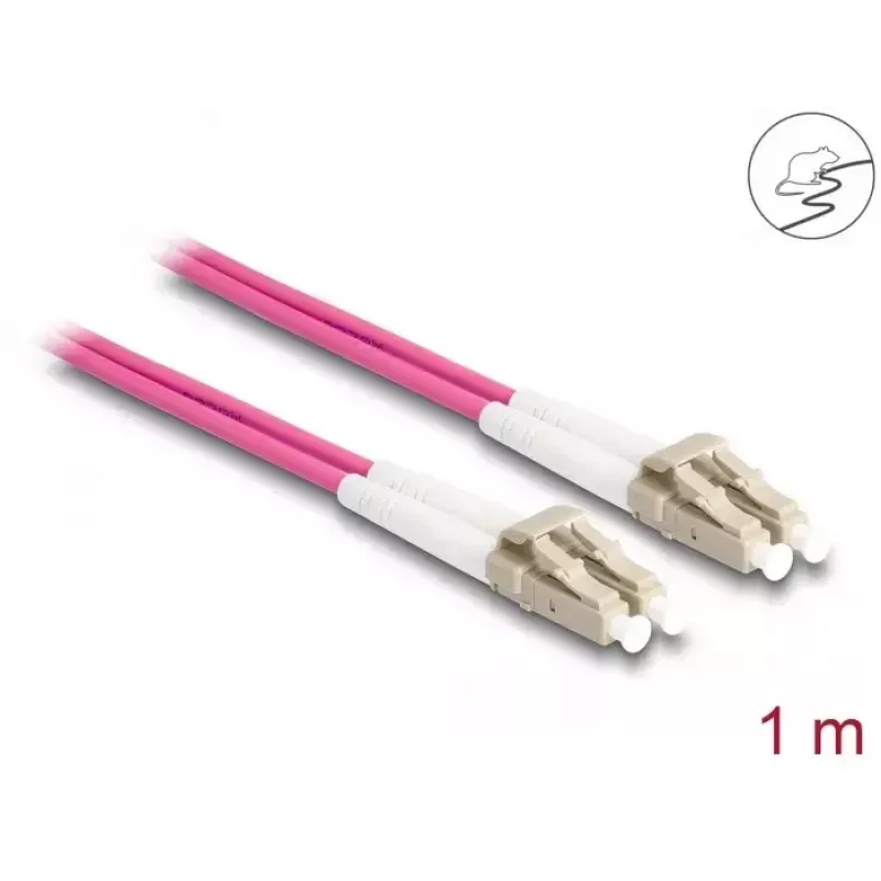 DeLOCK LWL-Kabel LC-Duplex auf LC-Duplex OM4 1 m