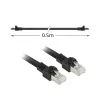 ACT Schwarz 0,5 Meter S/FTP CAT7 PUR flex Patchkabel rastnasenfrei mit RJ45-Steckern (CAT6A-konform)