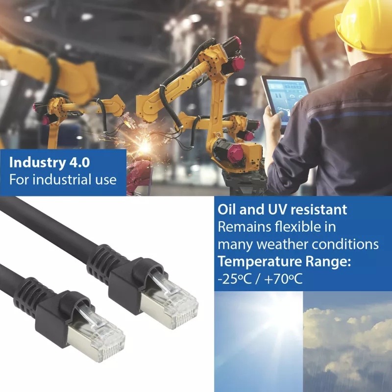 ACT Schwarz 7 Meter S/FTP CAT7 PUR Flex-Patchkabel rastnasenfrei mit RJ45-Steckern (CAT6A-konform)