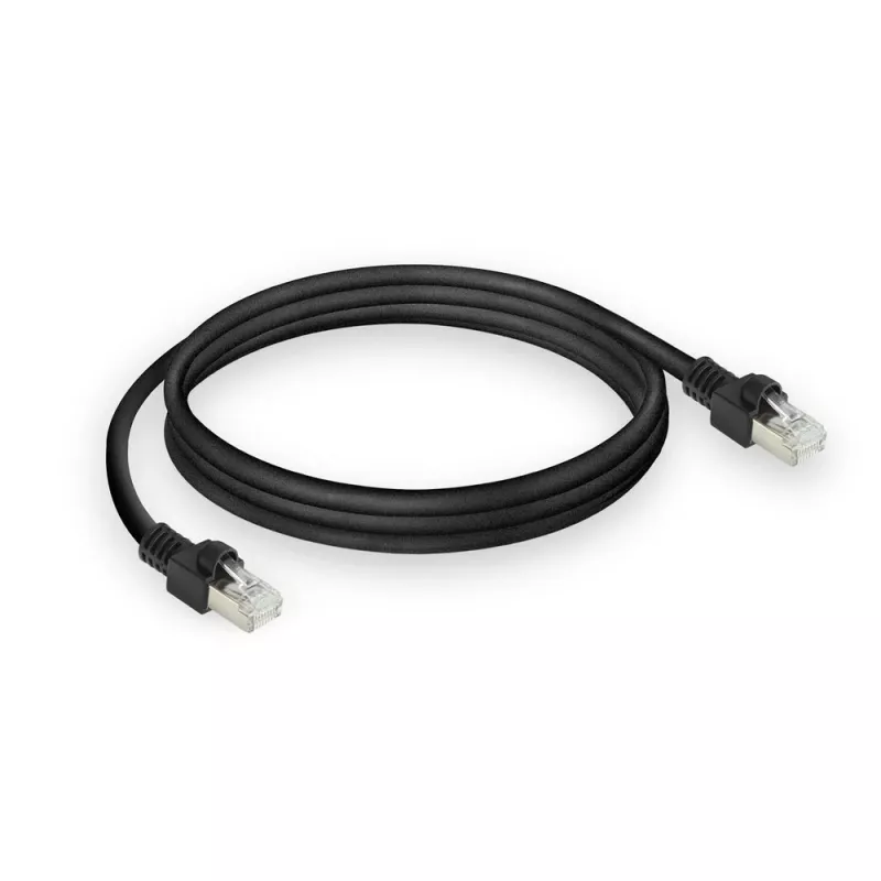 ACT Schwarz 10 Meter S/FTP CAT7 PUR flex Patchkabel, rastnasenschutz, mit RJ45-Steckern (CAT6A-konform)