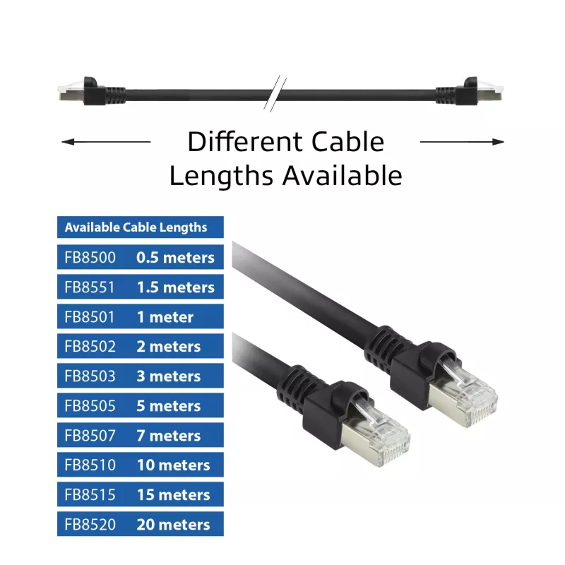 ACT Schwarz 10 Meter S/FTP CAT7 PUR flex Patchkabel, rastnasenschutz, mit RJ45-Steckern (CAT6A-konform)