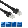 ACT Schwarz 10 Meter S/FTP CAT7 PUR flex Patchkabel, rastnasenschutz, mit RJ45-Steckern (CAT6A-konform)