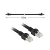 ACT Schwarz 10 Meter S/FTP CAT7 PUR flex Patchkabel, rastnasenschutz, mit RJ45-Steckern (CAT6A-konform)