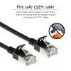 ACT Schwarz 10 Meter LSZH U/FTP CAT6A Datacenter Slimline Patchkabel mit rastfreien RJ45-Steckern